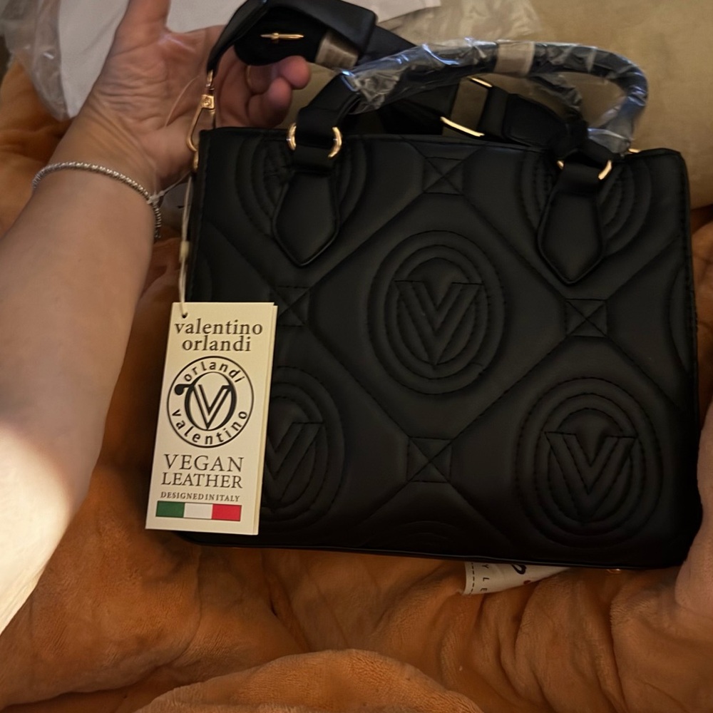 Valentino Orlandi Black Vegan Leather Handbag - Picture 4 of 9